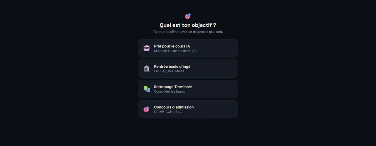 Capture d'écran du projet MathQuest